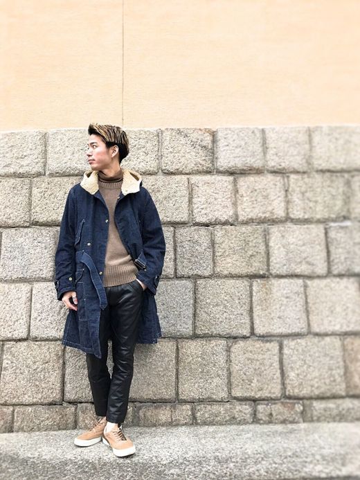 ANACHRONORM Denim Hooded Coat / indigo
