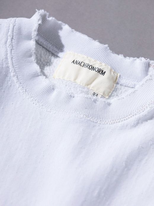 ANACHRONORM AN088 / CRASHED SWEATSHIRT / WHITE
