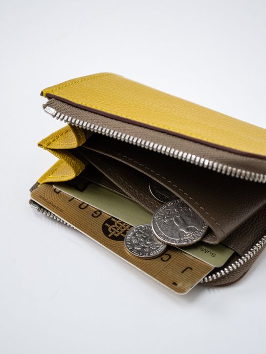 ITUAIS MONTADO NECK MINI WALLET / YELLOW/GREIGE