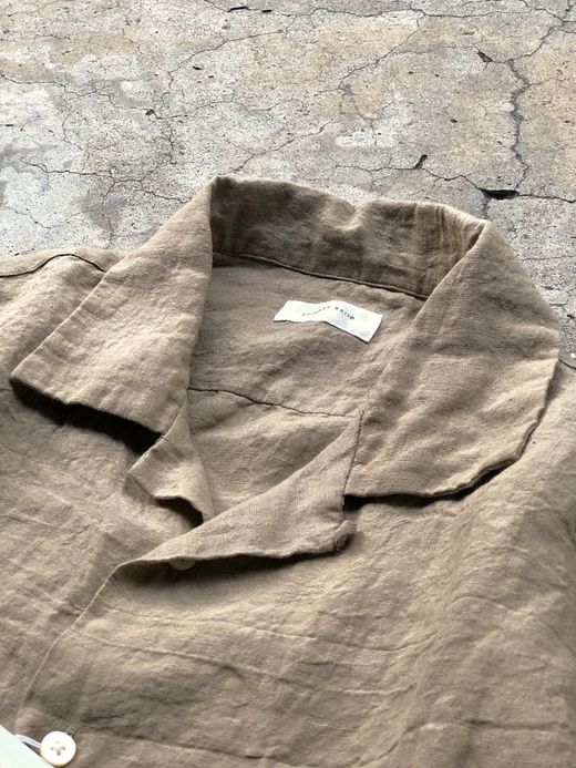 Spinner Bait 314LG / グランジウォッシュリネンオープンカラー半袖シャツ / キャメル