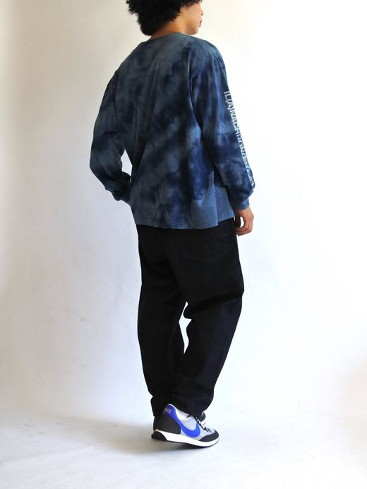 ANACHRONORM AN111-STCL / STENCIL BLEACHING TIE DYE L/S T-S / Dk.INDIGO