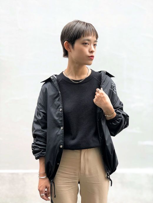 LOOKER LOOK.5 / RAINY DAY WOMAN ESCORT COACH JACKET / BLACK/WHITE