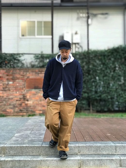 Spinner Bait 212LK / ローゲージストレッチカノコWフェイスカーディガン / ネイビー