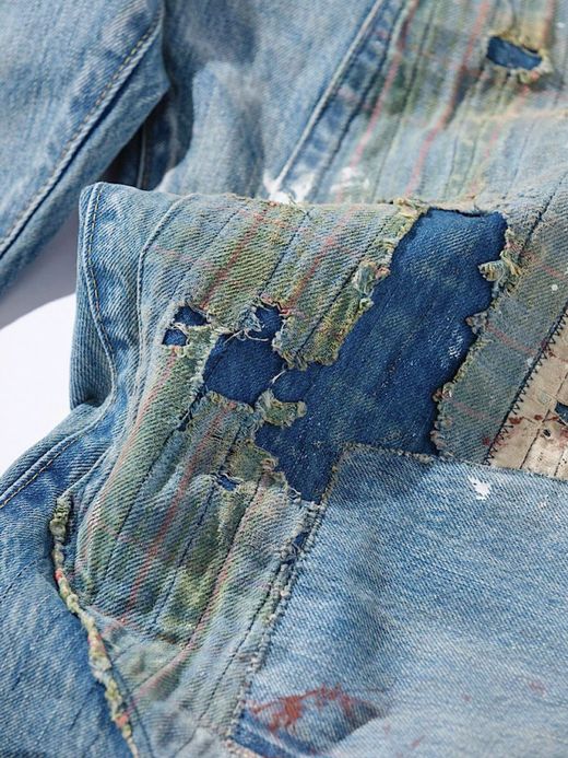 ANACHRONORM AN089 / 20AW PATCHWORK REMAKE DENIM PANTS / INDIGO