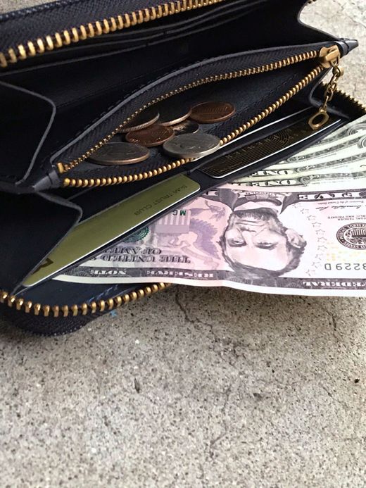ANACHRONORM ANBB032 / DENIM LONG WALLET / IND×BLK