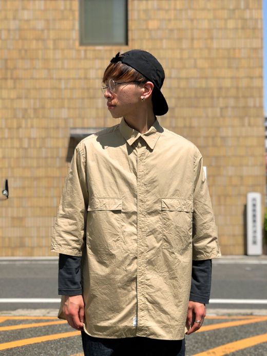 ANACHRONORM Ring Snap 1/2 Sleeve Shirt / beige