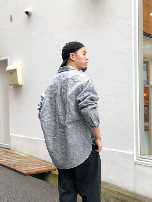 ANACHRONORM AN020 / CHECK RE SIZE SHIRT L/S / WHITE