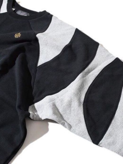 ALDIES A1404020 / SHOULDER SWITCHING BIG SWEAT / BLACK