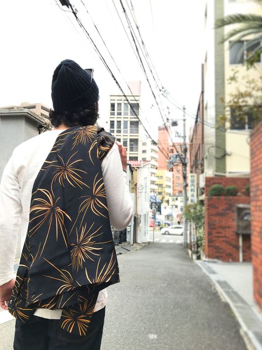 ANACHRONORM Rayon Hand Print L/S Shirt / hanabi | FLATBUSH