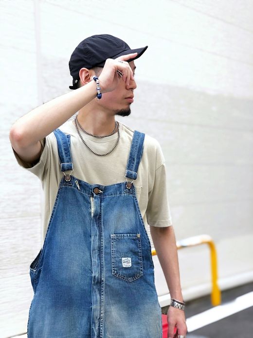 ANACHRONORM 8ozDenim Tapered Overall / indigo(aging wash)