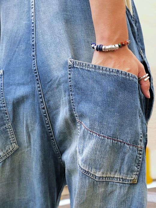 ANACHRONORM 8ozDenim Tapered Overall / indigo(aging wash)