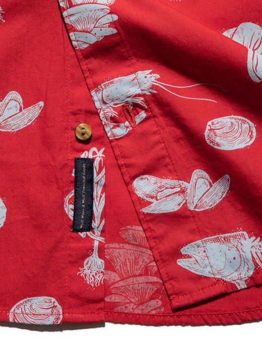 ROARK REVIVAL RW435 / "SEAFOOD STEW" WOVEN / RED