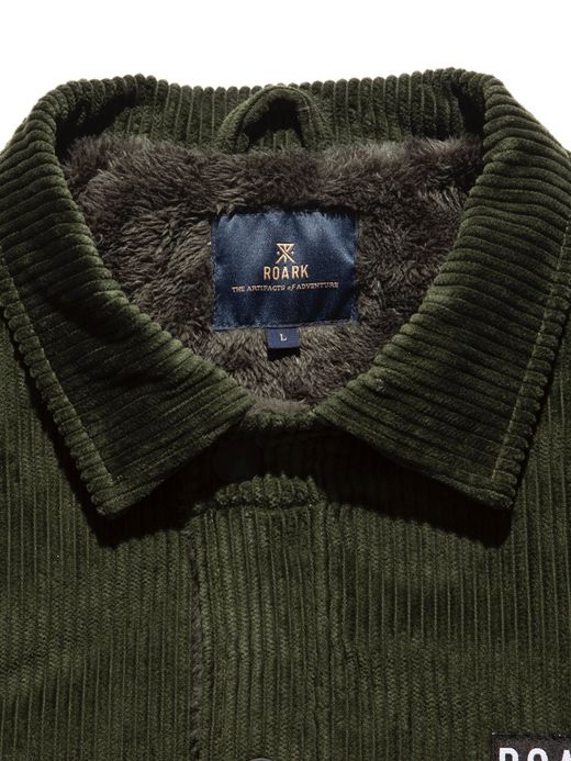 ROARK REVIVAL RJJ659 / CORDUROY COACHES JACKET / M.GREEN