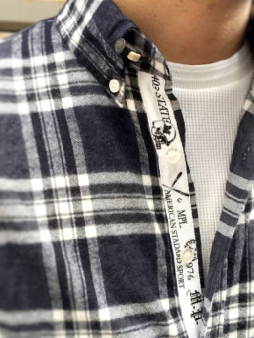  シャギーノマディックBDシャツ / ブラック×オフ