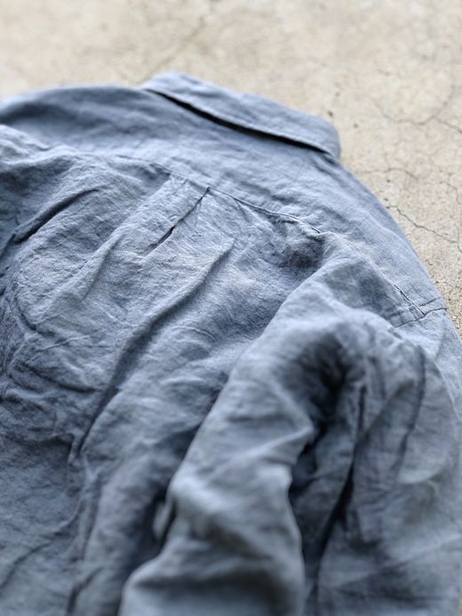 Spinner Bait 302LG / グランジウォッシュリネンラモスシャツ / ブルーグレー