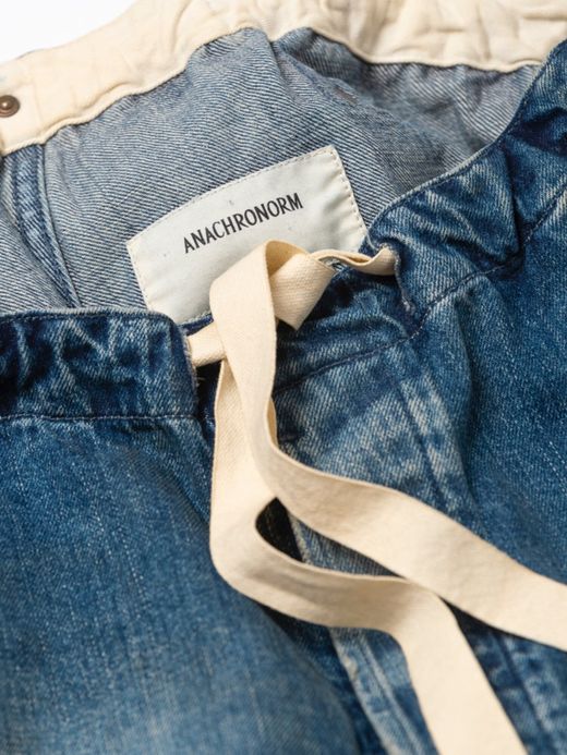 ANACHRONORM AN120-W / CINCHBACK DENIM EASY PANTS / INDIGO AGING WASH