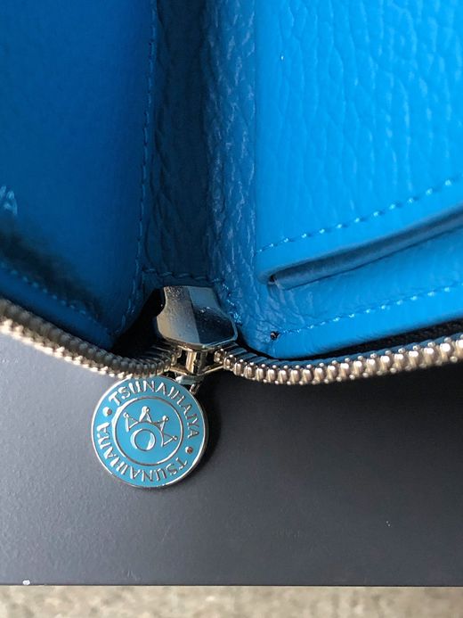 TSUNAIHAIYA BRINCADEIRA ROUND ZIP SHORT WALLET / BLACK LIGHT BLUE