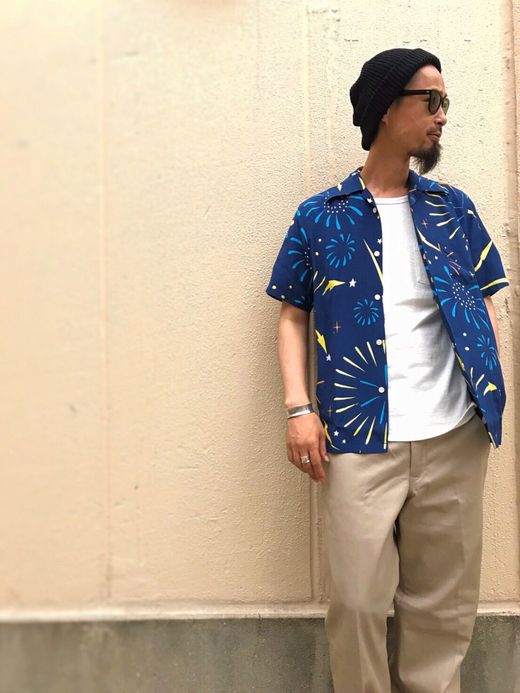 THE UNION Aloha Shirts Made By Aloha Brossam / navy