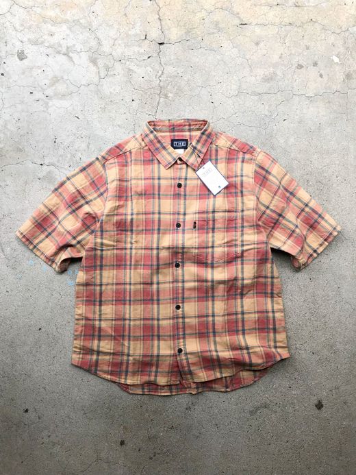 THE UNION TF00336 / ROLLUP CHECK SS SHIRTS / BEIGE