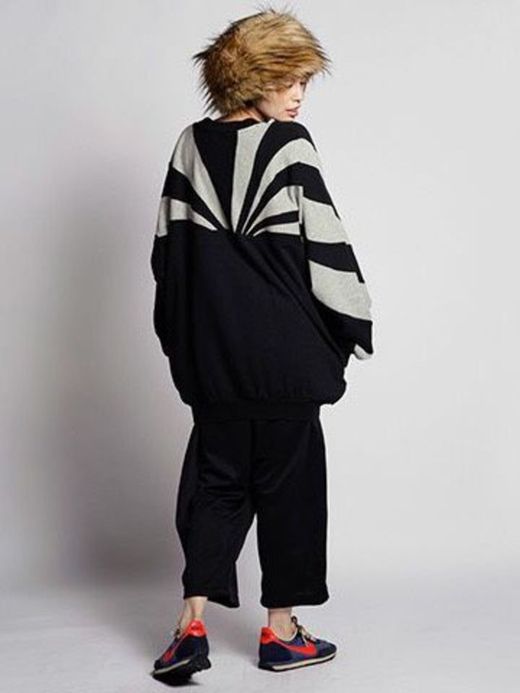ALDIES A1404020 / SHOULDER SWITCHING BIG SWEAT / BLACK