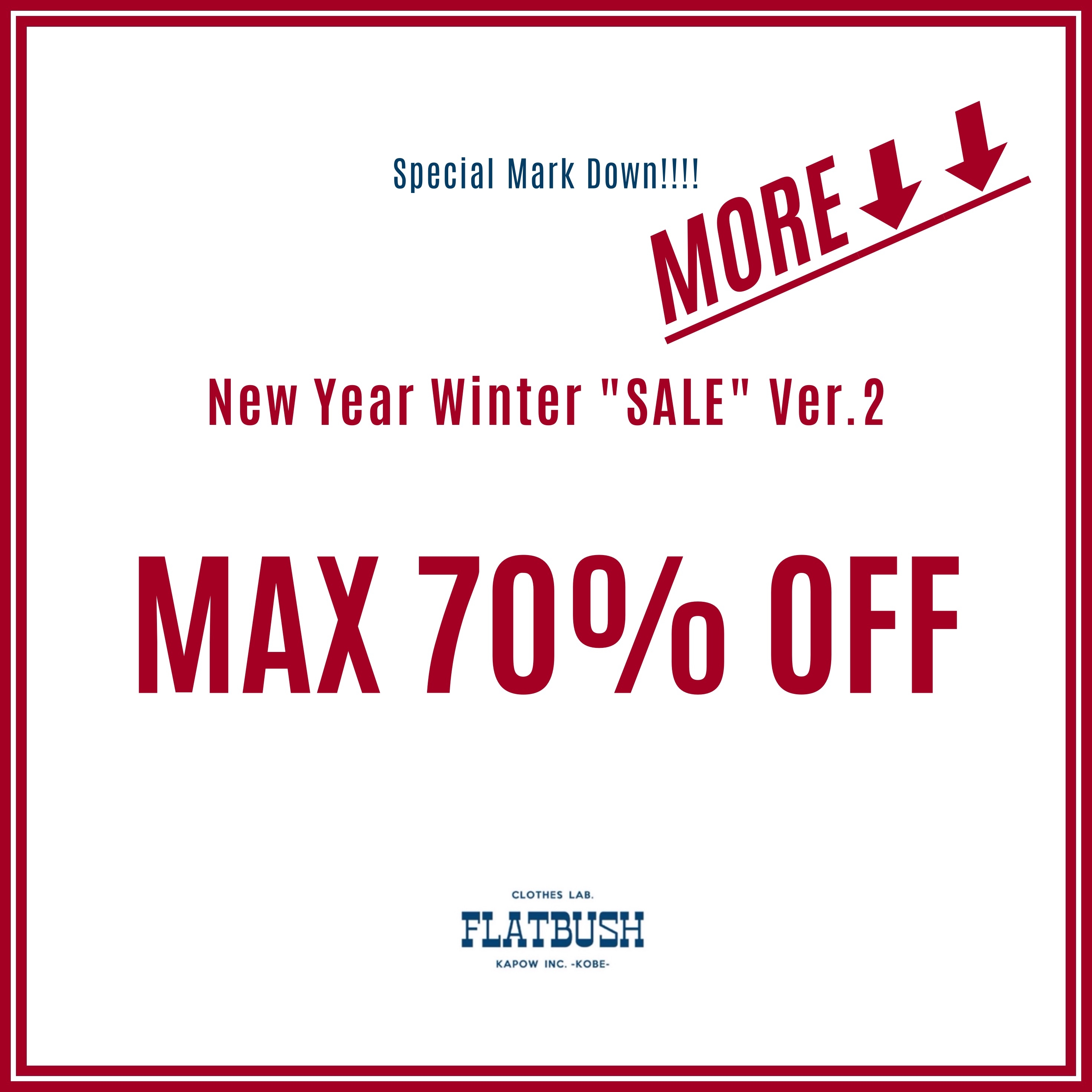 【New Year Winter "MORE SALE"!!!!!!!!】のアイキャッチ画像