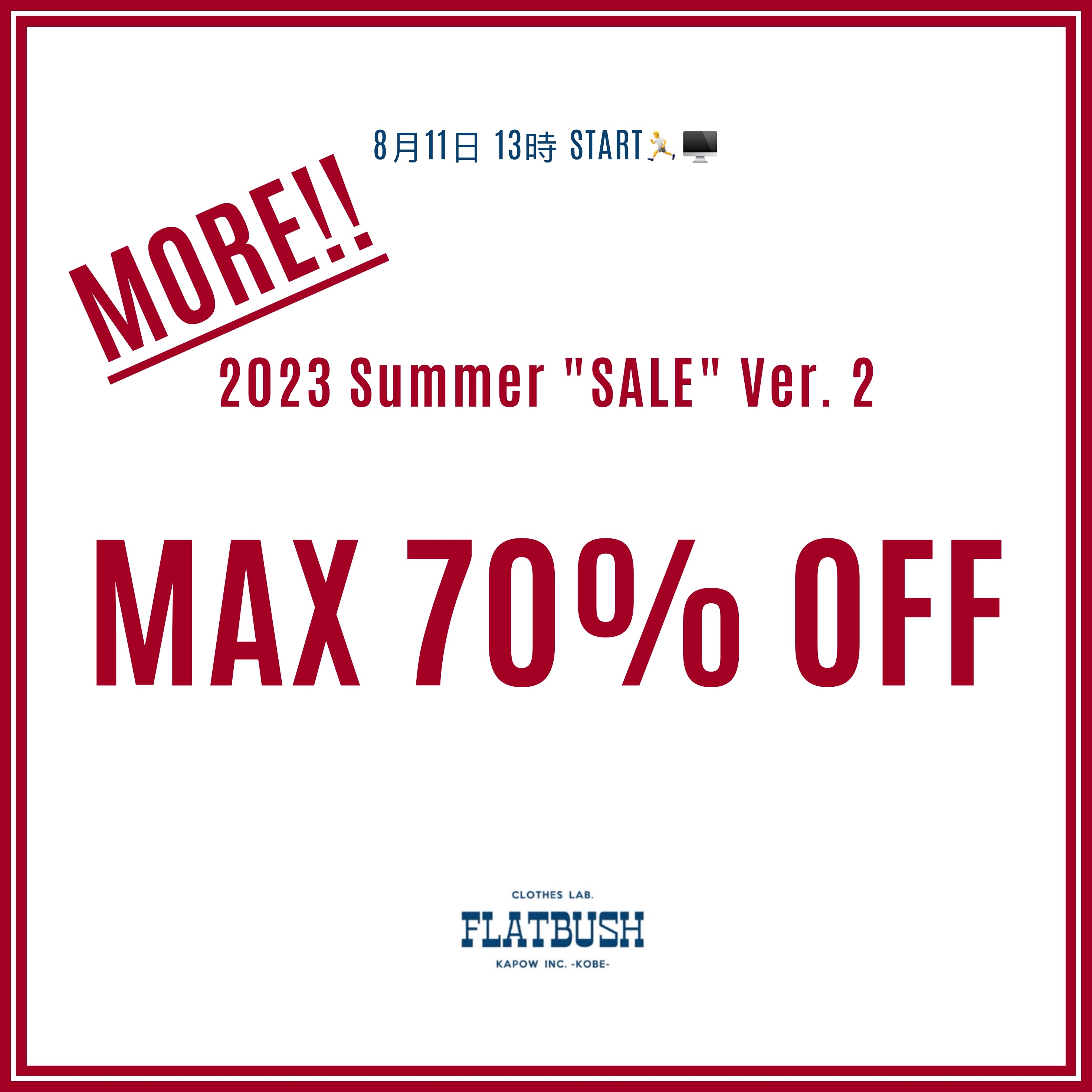 【2023 Summer "MORE SALE" !!!!!!!】のアイキャッチ画像