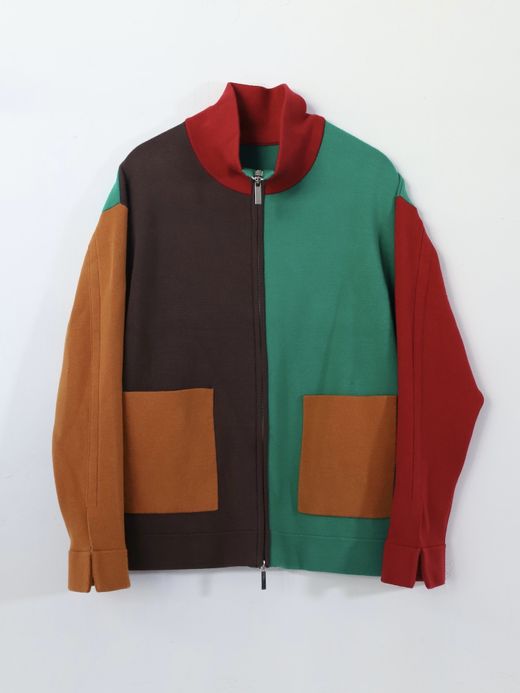 AMBERGLEAM JACQUARD KNIT DRIVERS JACKET / Block