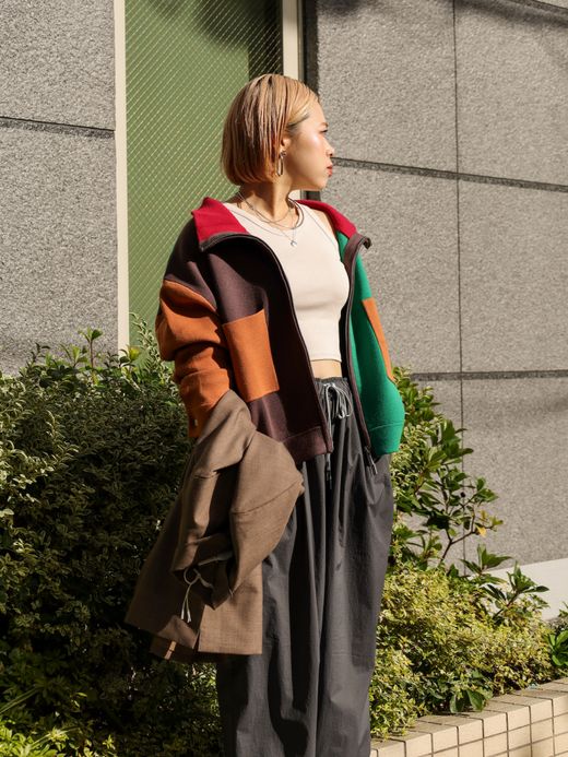 AMBERGLEAM JACQUARD KNIT DRIVERS JACKET / Block