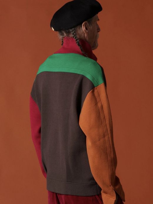 AMBERGLEAM JACQUARD KNIT DRIVERS JACKET / Block