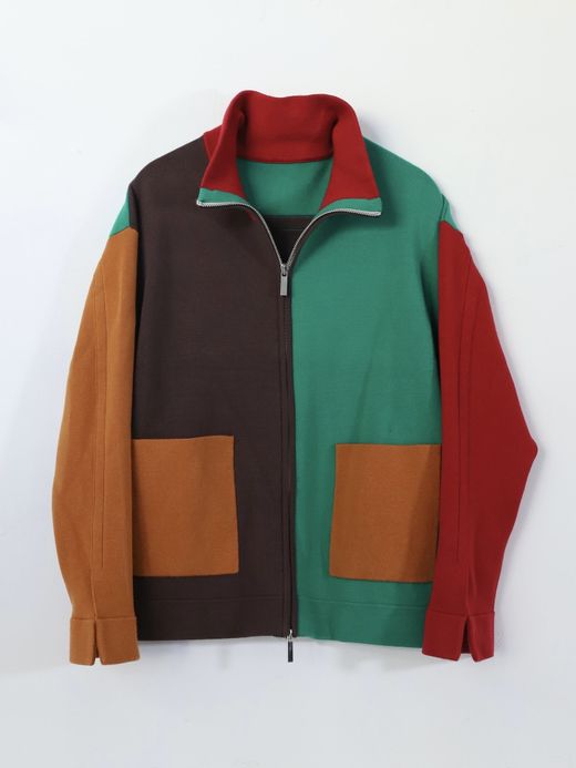 AMBERGLEAM JACQUARD KNIT DRIVERS JACKET / Block