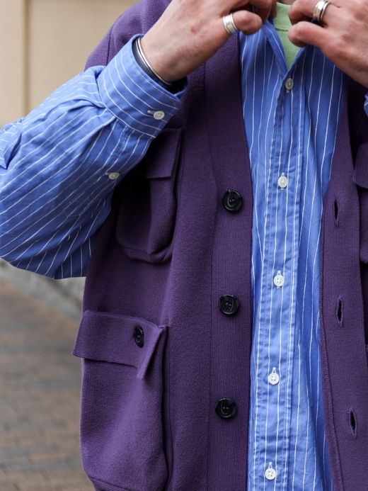 AMBERGLEAM FISHERMAN KNIT VEST / Grape