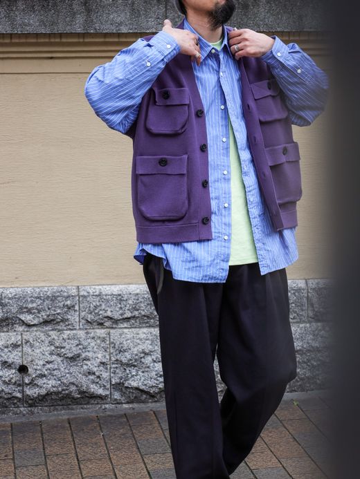 AMBERGLEAM FISHERMAN KNIT VEST / Grape