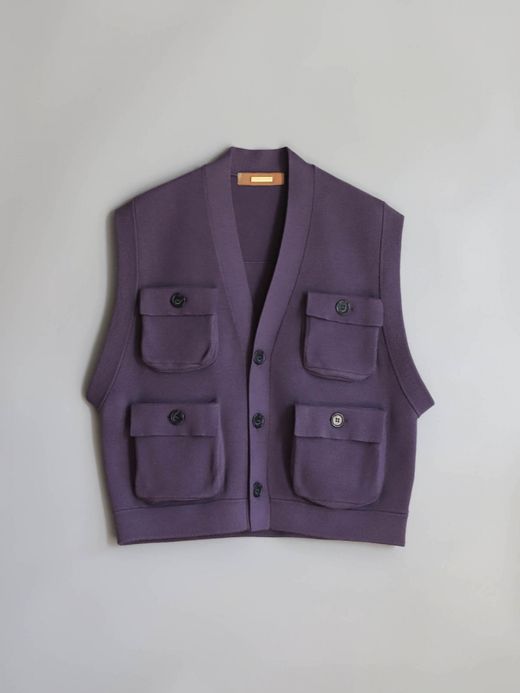 AMBERGLEAM FISHERMAN KNIT VEST / Grape