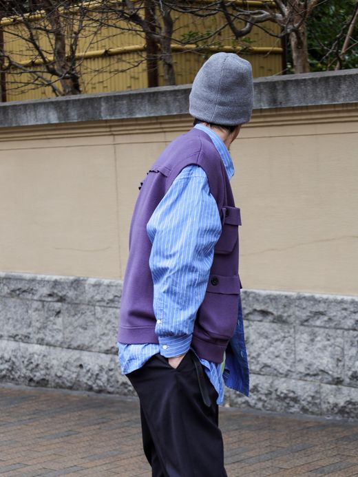 AMBERGLEAM FISHERMAN KNIT VEST / Grape