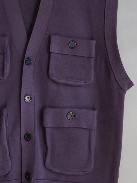 AMBERGLEAM FISHERMAN KNIT VEST / Grape