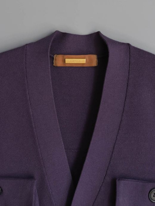 AMBERGLEAM FISHERMAN KNIT VEST / Grape