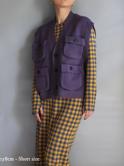 AMBERGLEAM FISHERMAN KNIT VEST / Grape