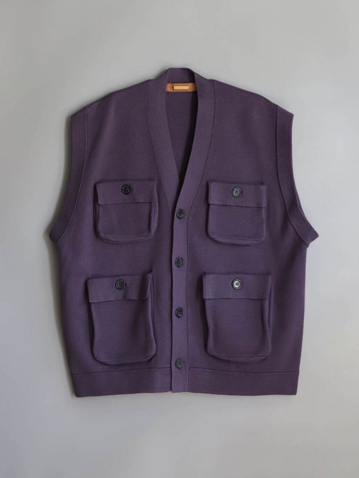AMBERGLEAM FISHERMAN KNIT VEST / Grape
