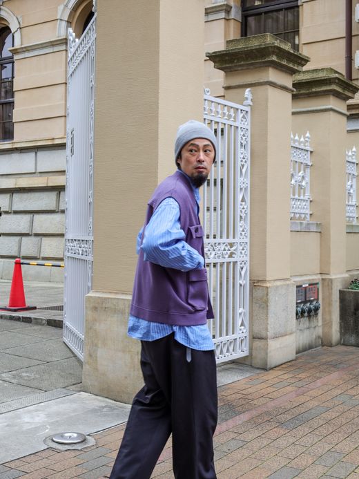 AMBERGLEAM FISHERMAN KNIT VEST / Grape