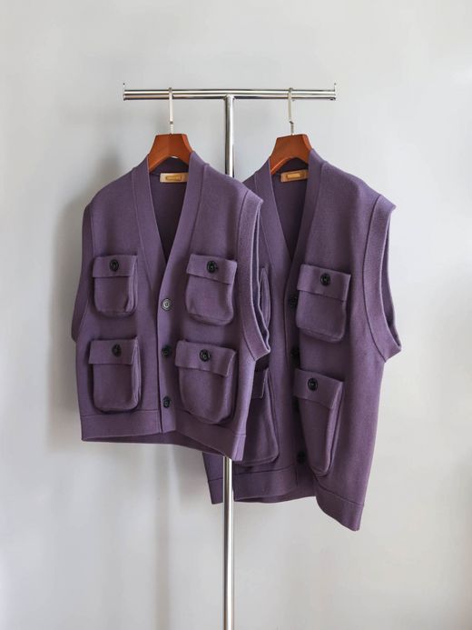 AMBERGLEAM FISHERMAN KNIT VEST / Grape