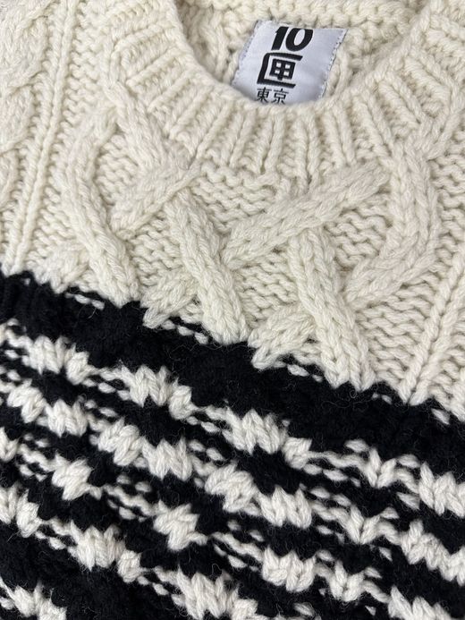 TENBOX WATERMAN SWEATER / Off white/black