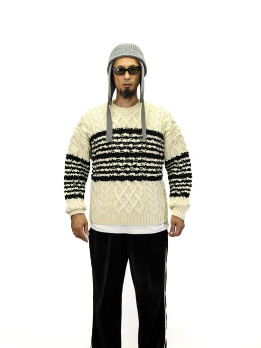 TENBOX WATERMAN SWEATER / Off white/black