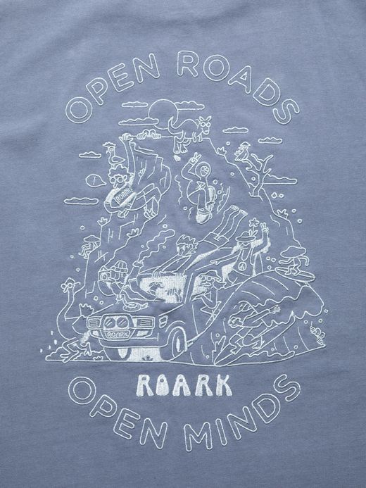 ROARK REVIVAL "ROAD TRIP CLUB" 9.3oz H/W TEE / Slate blue