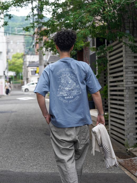 ROARK REVIVAL "ROAD TRIP CLUB" 9.3oz H/W TEE / Slate blue