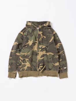 HARD DAMAGED INNER WAFFLE SWEAT PARKA / Wood land