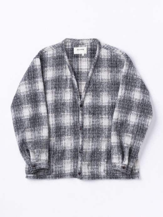 ANACHRONORM MOHAIR LIKE SHIRTS CARDIGAN / Black check