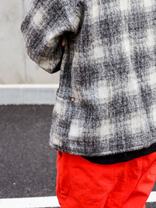 ANACHRONORM MOHAIR LIKE SHIRTS CARDIGAN / Black check