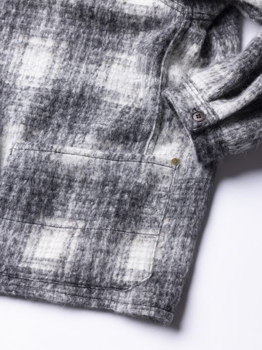 ANACHRONORM MOHAIR LIKE SHIRTS CARDIGAN / Black check