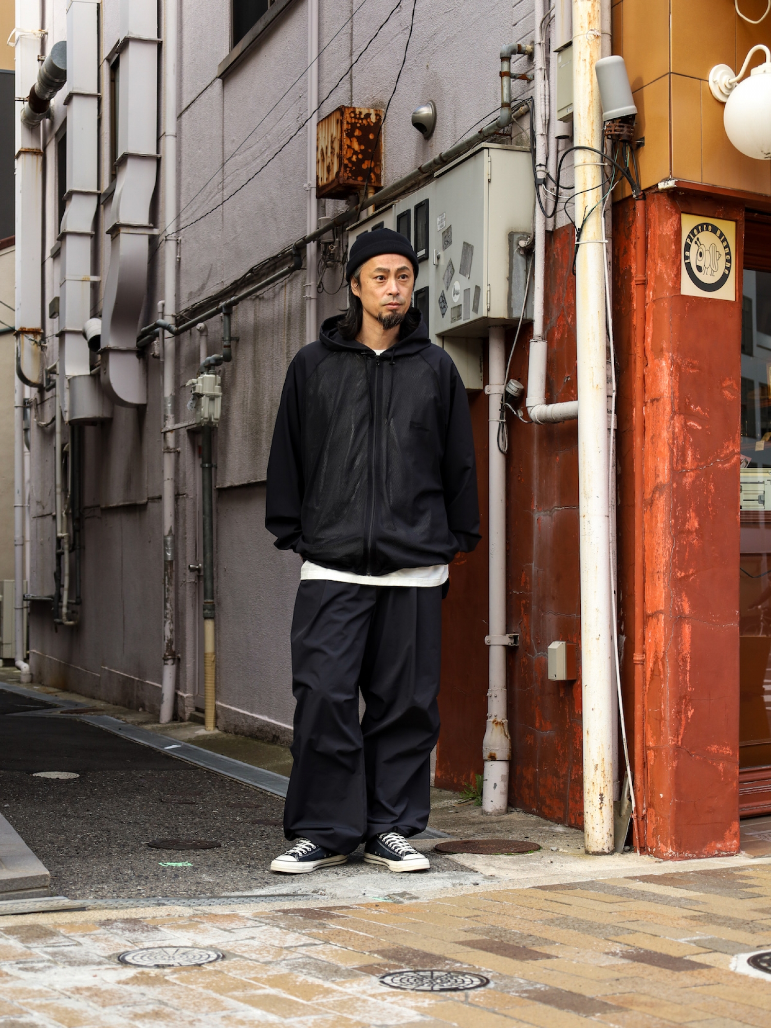S.F.C MESH SPORTY HOODIE / Black | FLATBUSH（フラット