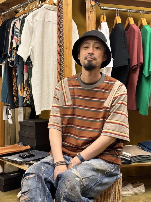 AMBERGLEAM PANEL MULTI BORDER T-SHIRT / 6colors